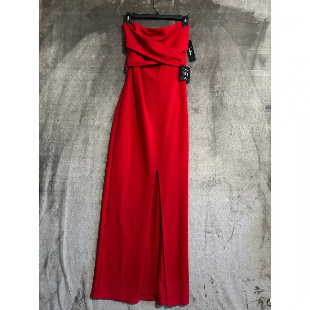 Lulus Own the Night Red Strapless Maxi Dress Women's Medium Red - Picture 6 of 16